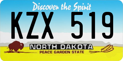 ND license plate KZX519