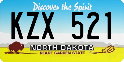 ND license plate KZX521