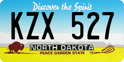 ND license plate KZX527