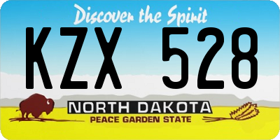 ND license plate KZX528