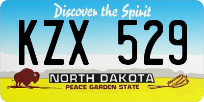 ND license plate KZX529