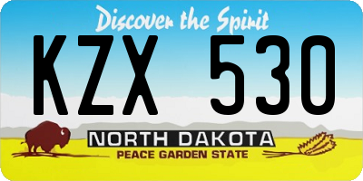 ND license plate KZX530