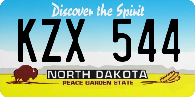 ND license plate KZX544