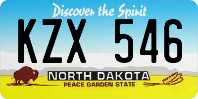 ND license plate KZX546