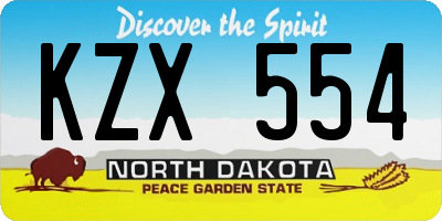 ND license plate KZX554