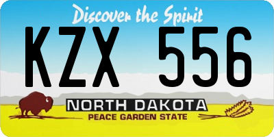 ND license plate KZX556
