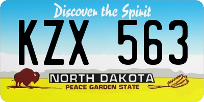 ND license plate KZX563
