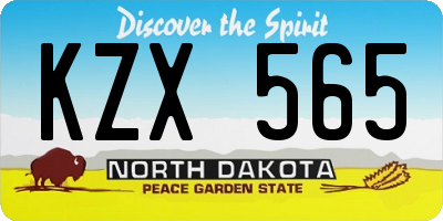 ND license plate KZX565