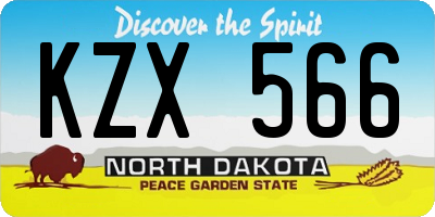 ND license plate KZX566