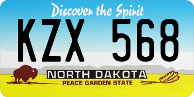 ND license plate KZX568