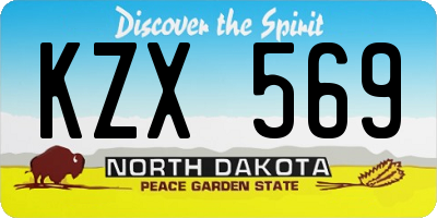 ND license plate KZX569
