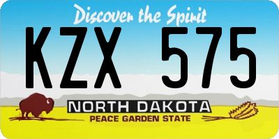 ND license plate KZX575