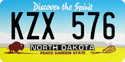 ND license plate KZX576