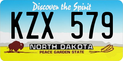 ND license plate KZX579