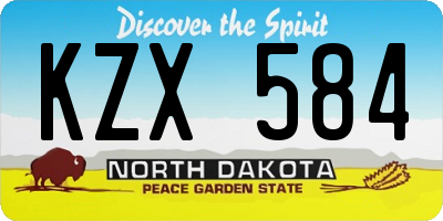 ND license plate KZX584