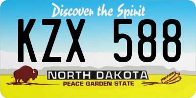 ND license plate KZX588