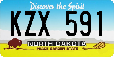 ND license plate KZX591