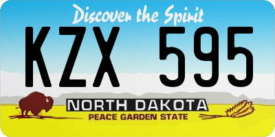 ND license plate KZX595