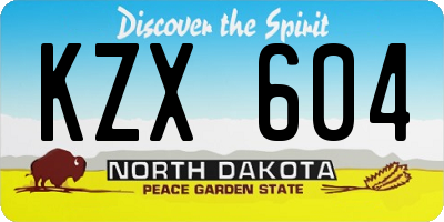 ND license plate KZX604