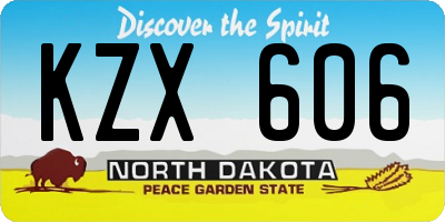 ND license plate KZX606