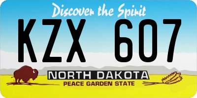 ND license plate KZX607
