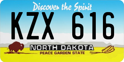 ND license plate KZX616