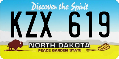 ND license plate KZX619