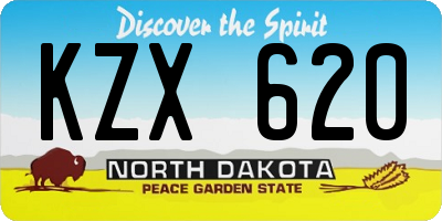 ND license plate KZX620