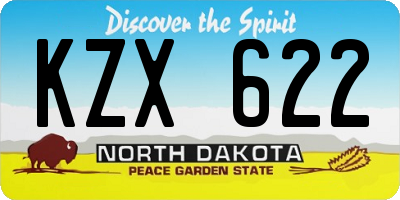 ND license plate KZX622