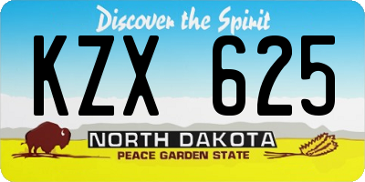 ND license plate KZX625