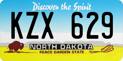 ND license plate KZX629