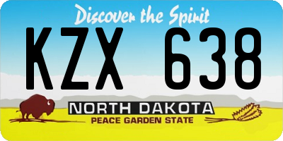 ND license plate KZX638