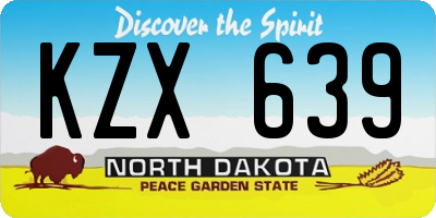 ND license plate KZX639