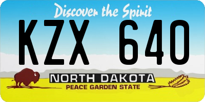 ND license plate KZX640