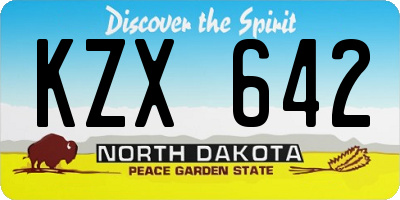 ND license plate KZX642