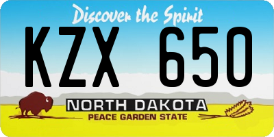 ND license plate KZX650