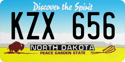 ND license plate KZX656