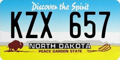 ND license plate KZX657