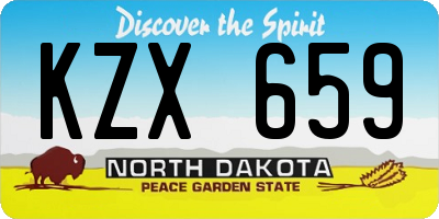 ND license plate KZX659
