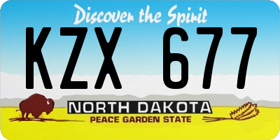 ND license plate KZX677