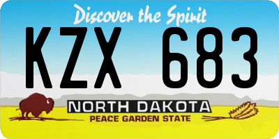 ND license plate KZX683