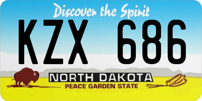 ND license plate KZX686