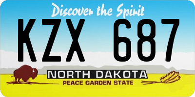 ND license plate KZX687