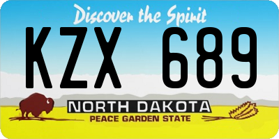 ND license plate KZX689