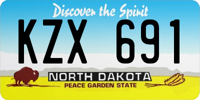 ND license plate KZX691