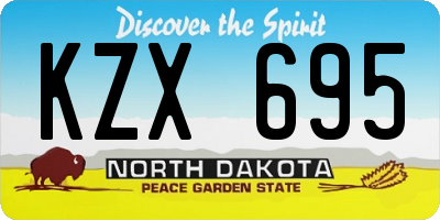 ND license plate KZX695