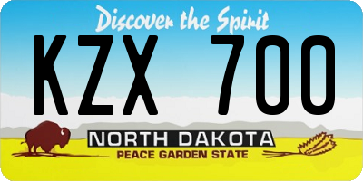 ND license plate KZX700