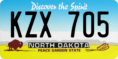 ND license plate KZX705