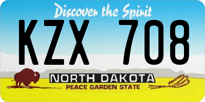 ND license plate KZX708