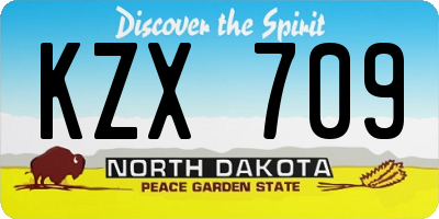 ND license plate KZX709